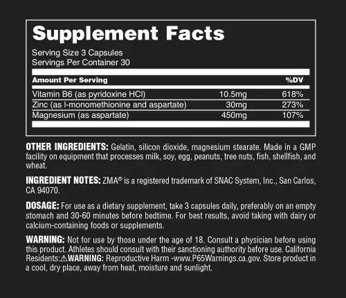 Universal Nutrition ZMA Pro - Cink, Magnézium és B-6 Vitamin 90 kapszula 