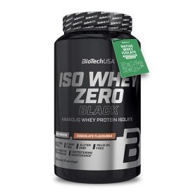   BioTechUSA Iso Whey Zero Black tejsavófehérje-izolátum alapú italpor - 908 g - Eper