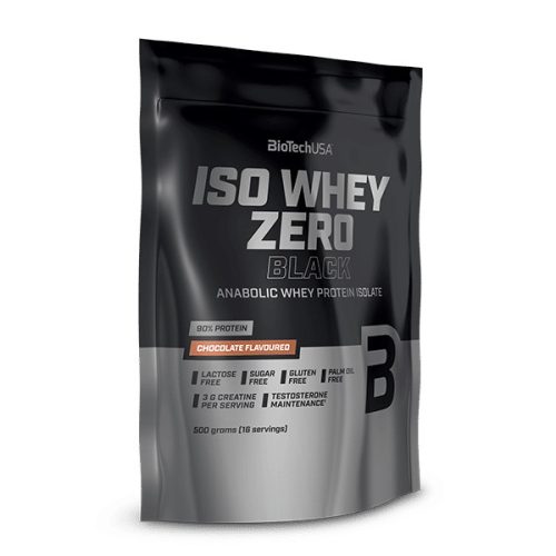 BioTechUSA Iso Whey Zero Black tejsavófehérje-izolátum alapú italpor - 500 g - Csokoládé