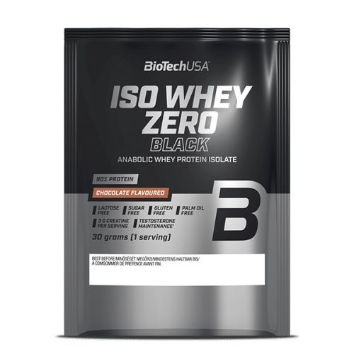 BioTechUSA Iso Whey Zero Black tejsavófehérje-izolátum alapú italpor - 30 g - Csokoládé