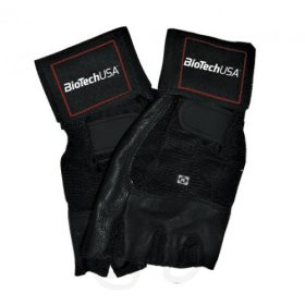 BioTechUSA Houston - Csuklószorítós fekete kesztyű - S