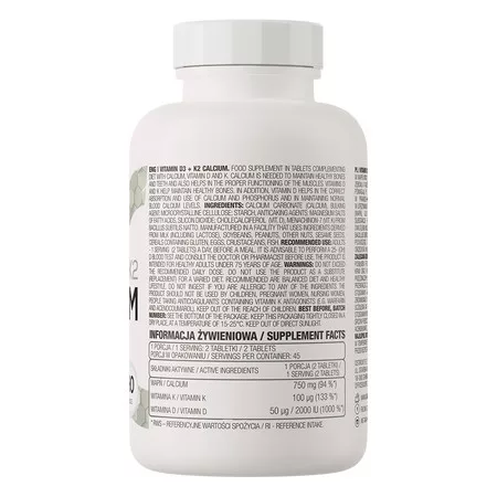 OstroVit Vitamin D3 + K2 + Kalcium 90 tabletta