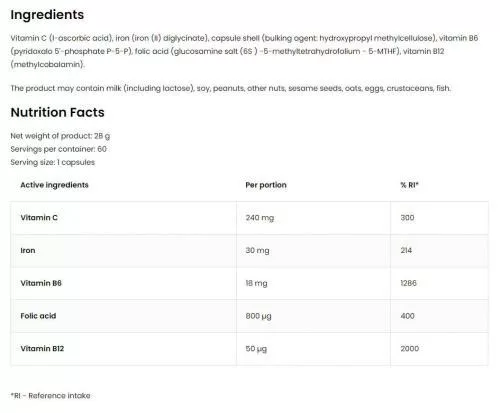 OstroVit Pharma Ferr Aid - Vas Komplex 60 kapszula