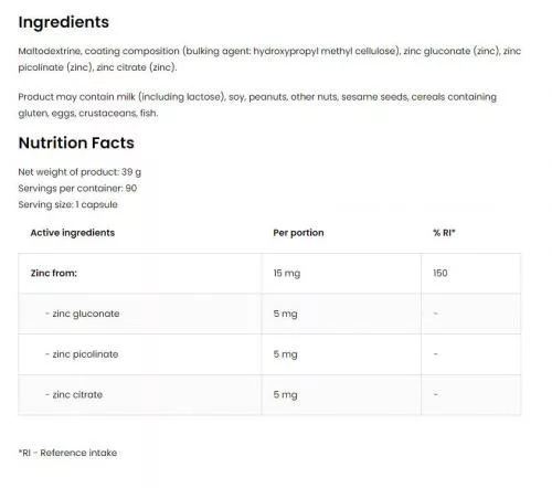 OstroVit Triple Zinc 90 kapszula 