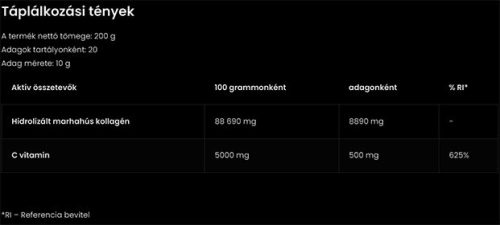 OstroVit Collagen + Vitamin C 200 g - málnás limonádé mentával