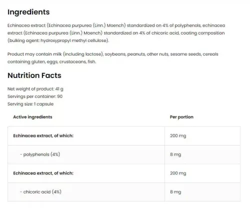 OstroVit Echinacea VEGE  90 kapszula