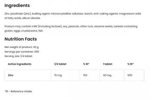 OstroVit Zinc 60.000  90 tabletta