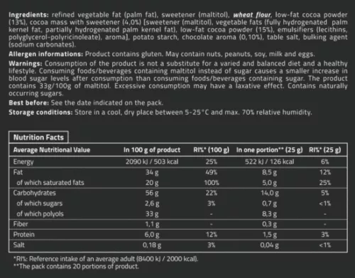 ALLSPORTS LABS Wafer/kakaós nápolyi 500 g