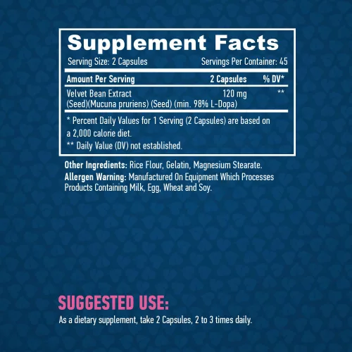 Haya Labs – L-DOPA /Mucuna Pruriens kivonat/ 90 Caps