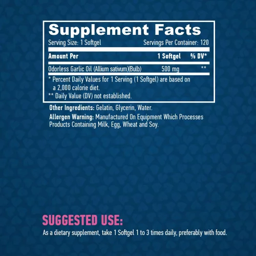 Haya Labs - Odorless Garlic 500mg. / 120 Softgels