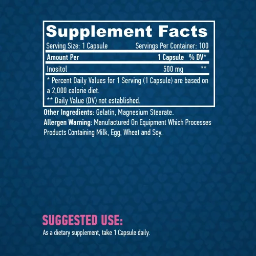 Haya Labs – Inositol 500 mg. / 100 Caps