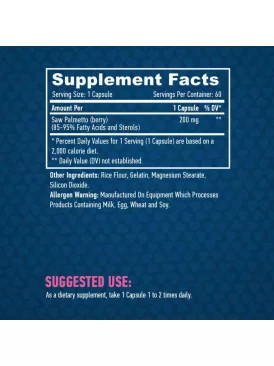 Haya Labs - Saw Palmetto 200 mg / 60 kapszula - Fűrészpálma kivonat