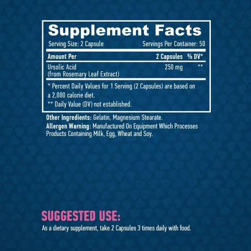 Haya Labs – Ursolic Acid 250 mg / 100 kapszula