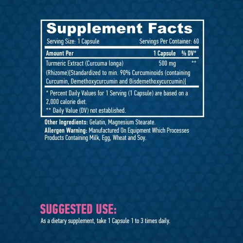 Haya Labs – Curcumin (Turmeric Extract) 500mg / 60 tabletta