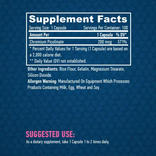 Haya Labs – Chromium Picolinate 200 mcg. / 100 caps