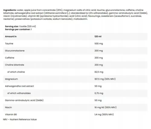 FITNESS AUTHORITY Burst of Energy shot  120 ml - körte-szőlő