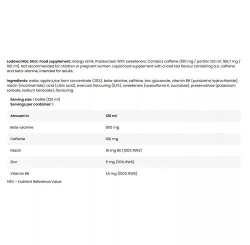 FITNESS AUTHORITY ICE Power Shot 120 ml - Citromos Jegestea