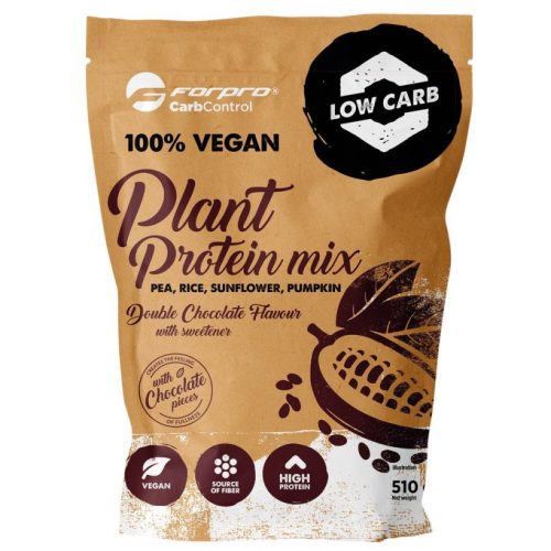 Forpro 100% vegan plant protein mix - dupla csokoládé 510g